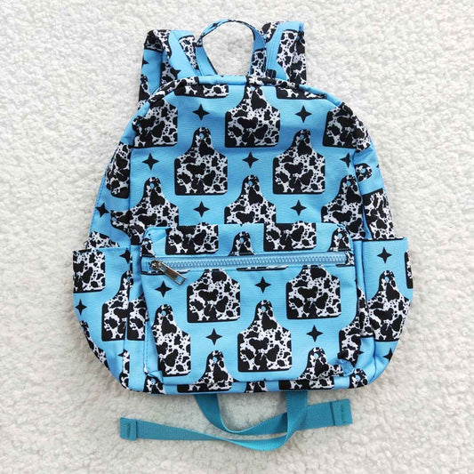 BA0056 Cow Print Blue Backpack