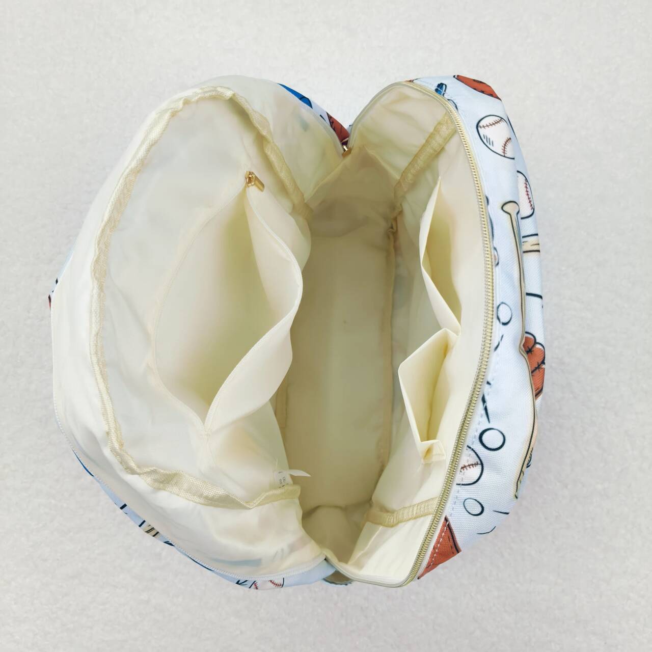 BA0075 Baseball Glove Hat Light Blue Backpack