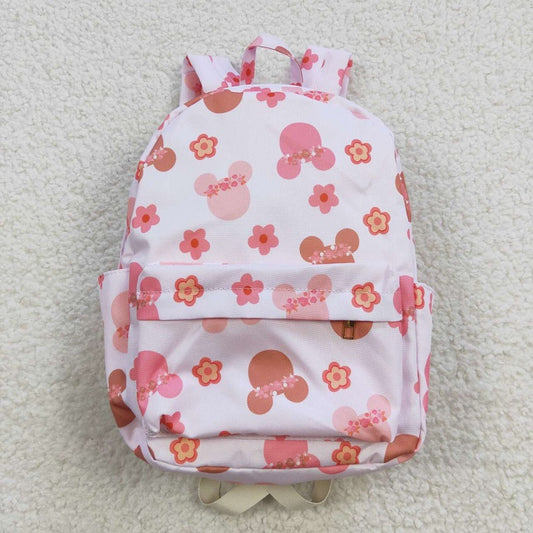 BA0092 Cartoon pink flower backpack