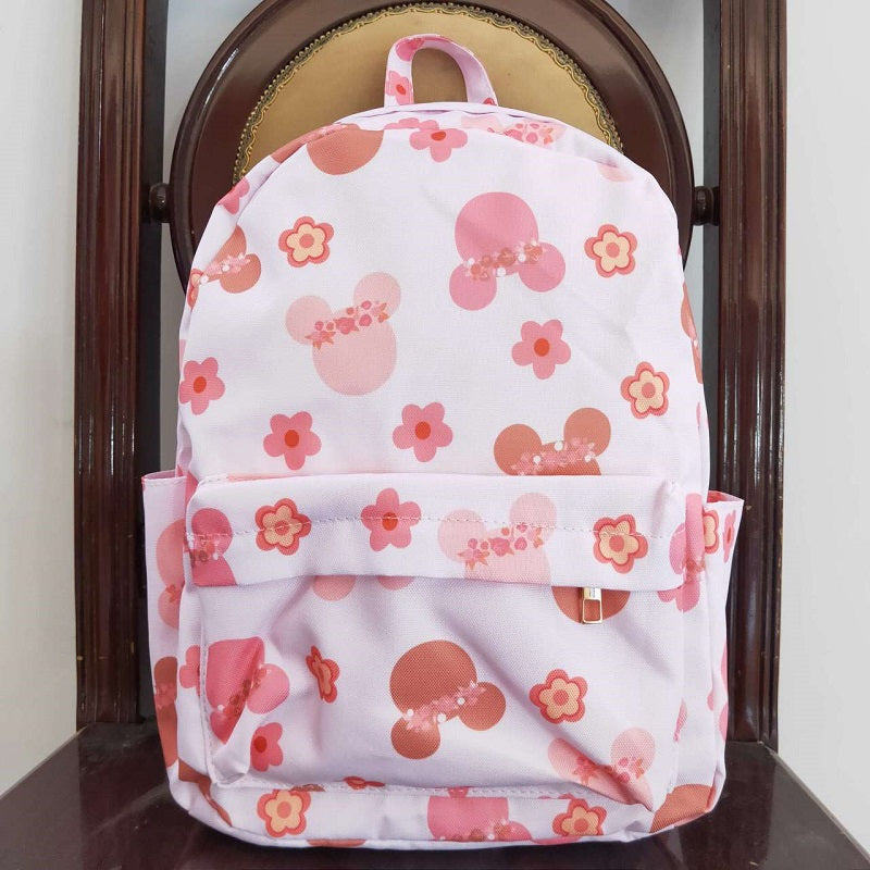 BA0092 Cartoon pink flower backpack