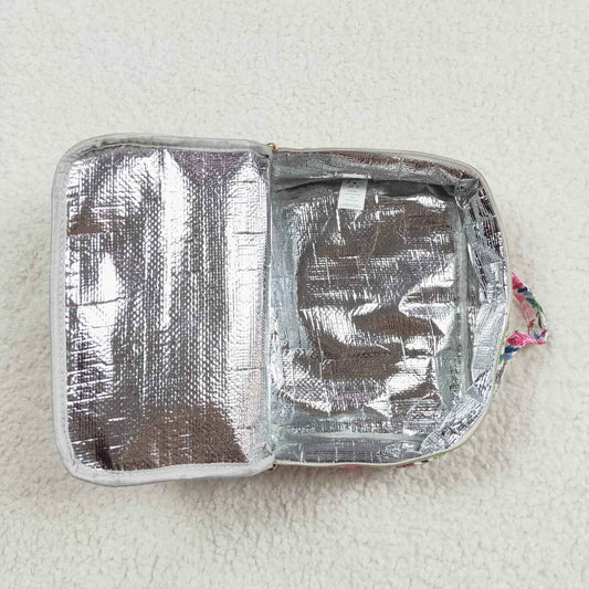 BA0102 Flower Purple Floral Bow Knot Meal Bag Lunch Box Bag