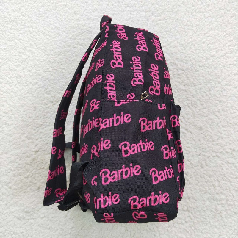 BA0137 Black Backpack with Pink Letters