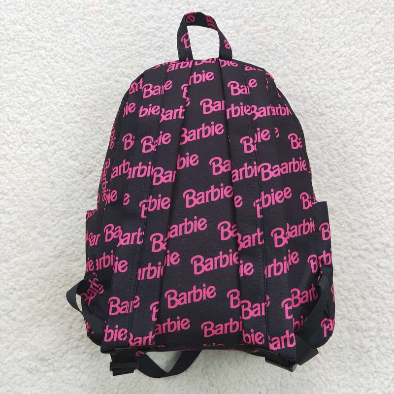 BA0137 Black Backpack with Pink Letters