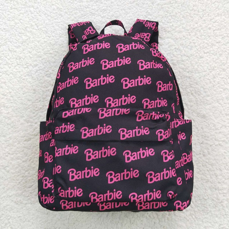 BA0137 Black Backpack with Pink Letters