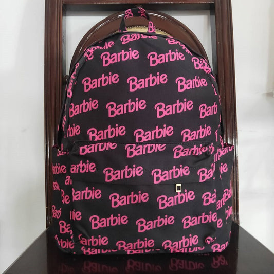 BA0137 Black Backpack with Pink Letters