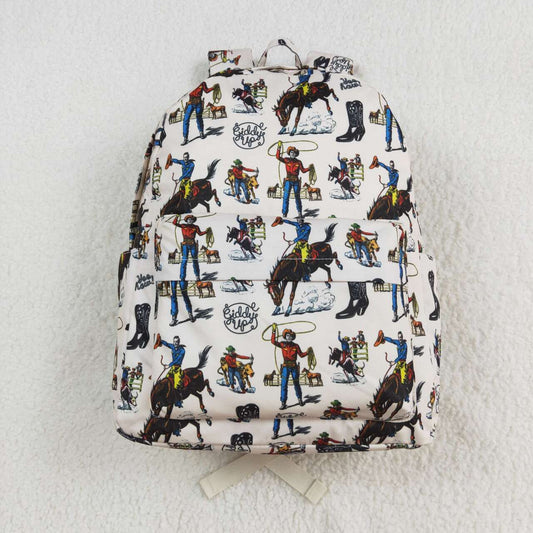 BA0142 Riding denim beige backpack