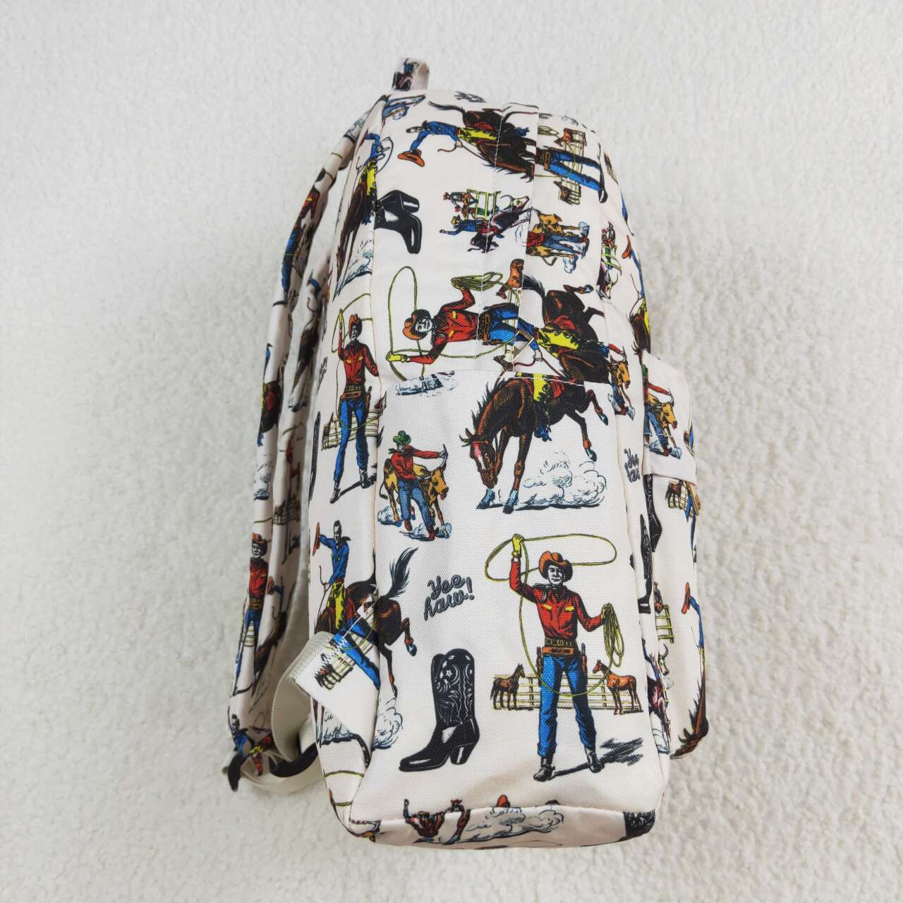 BA0142 Riding denim beige backpack