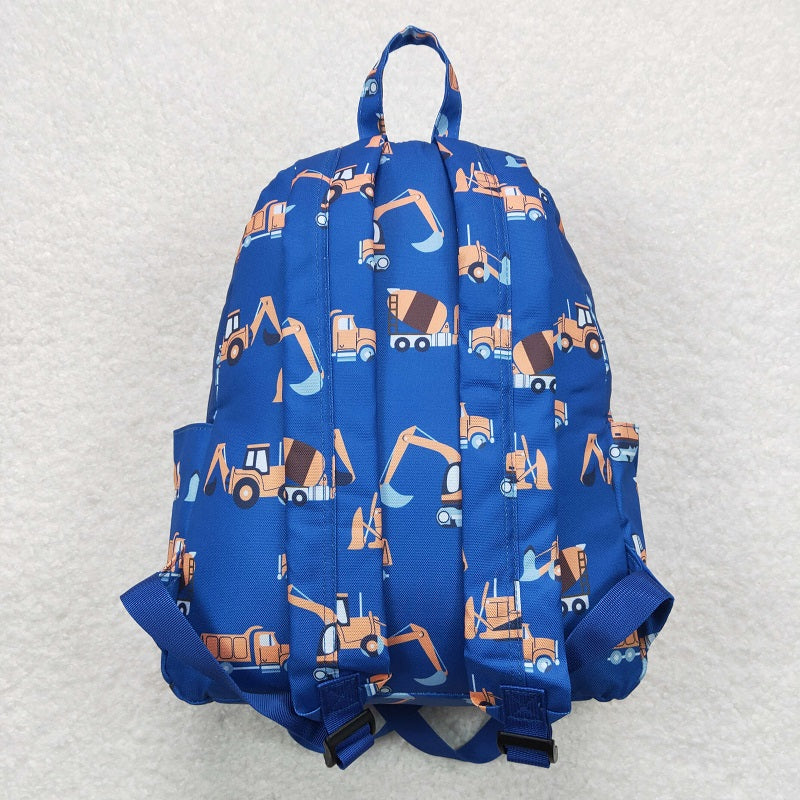 BA0169 Engineering truck truck excavator navy blue backpack