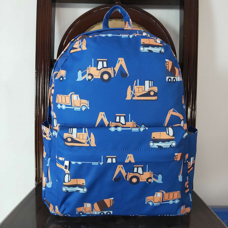 BA0169 Engineering truck truck excavator navy blue backpack