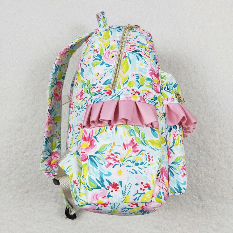 BA0176 Flower rose red lace blue green backpack