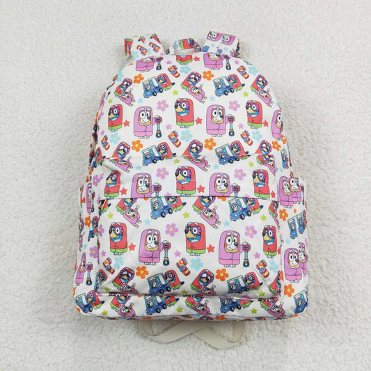 BA0186 Baby Girls Dogs Flowers Backpack Back Bags