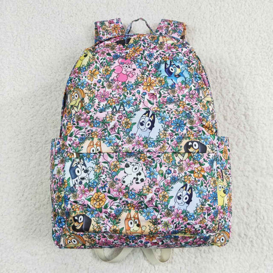 BA0188 Baby Girls Dogs Flowers Backpack Back Bags