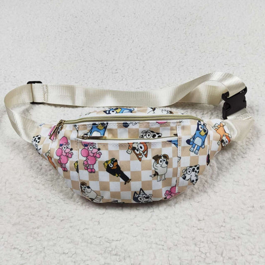 BA0192 Baby Girls Dogs Checkered Small Fanny Bags