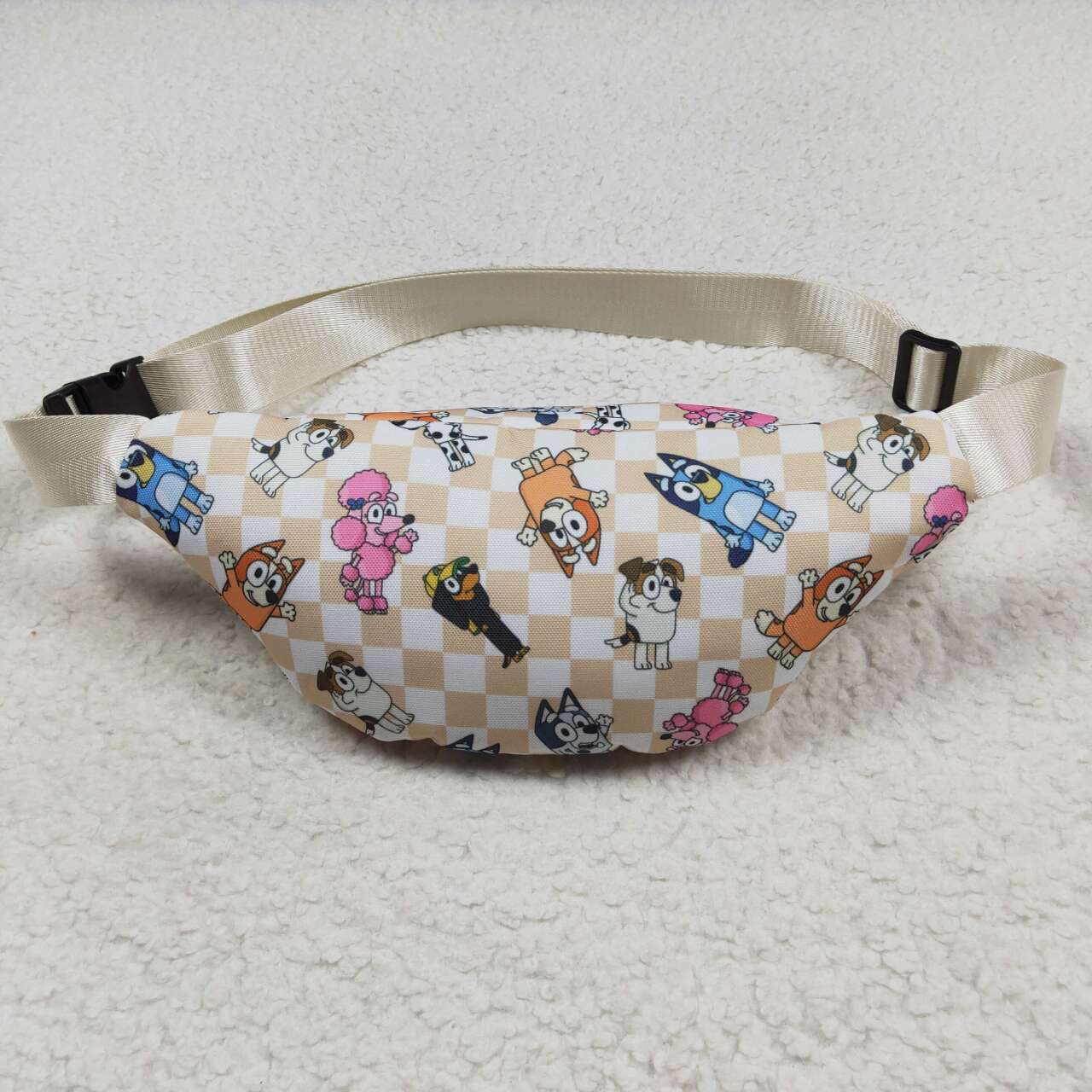 BA0192 Baby Girls Dogs Checkered Small Fanny Bags