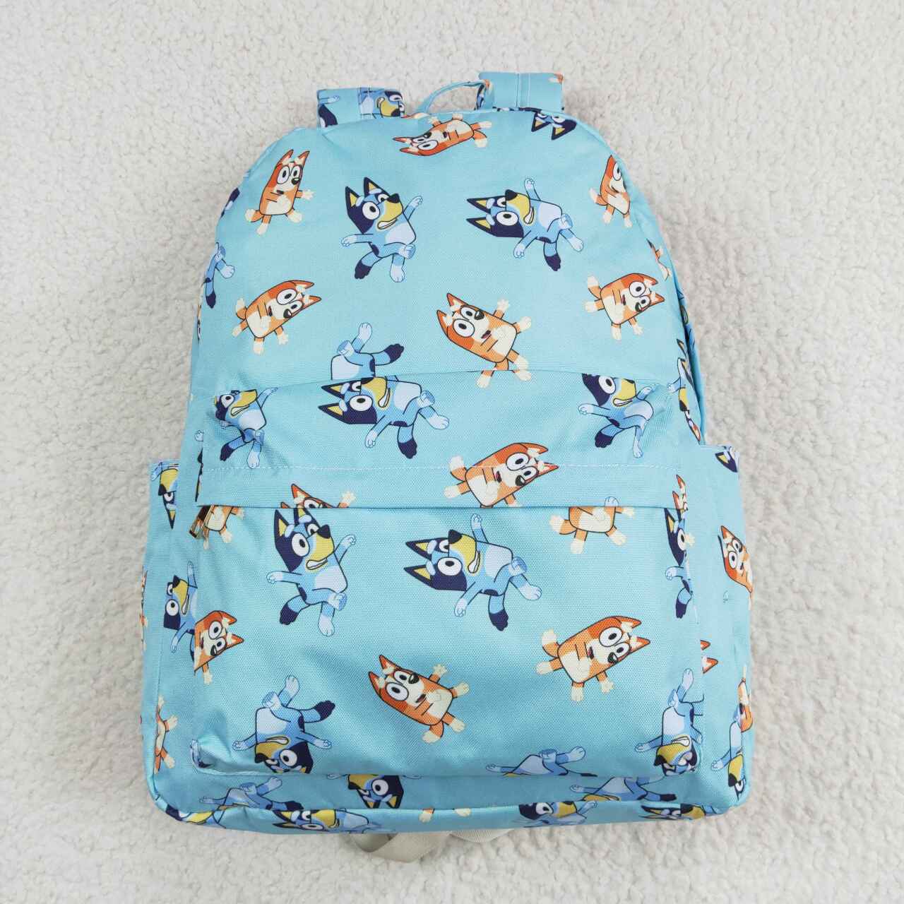 BA0195 Baby Girls Dogs Blue Zip Backpack Back Bags