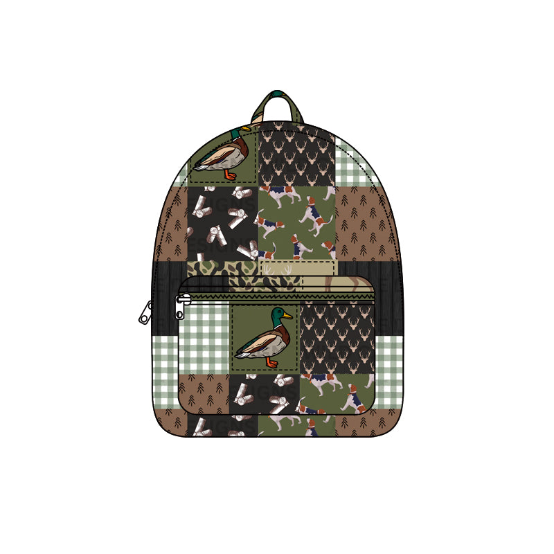 presale BA0199 Duck Antler Puppy Plaid Camouflage Backpack