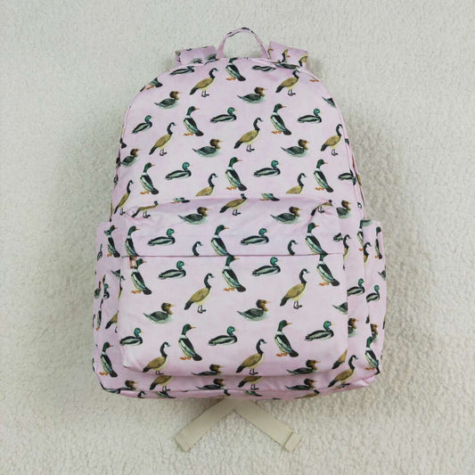 BA0203 Baby Kids Girls Pink Ducks Backpack Back Bags