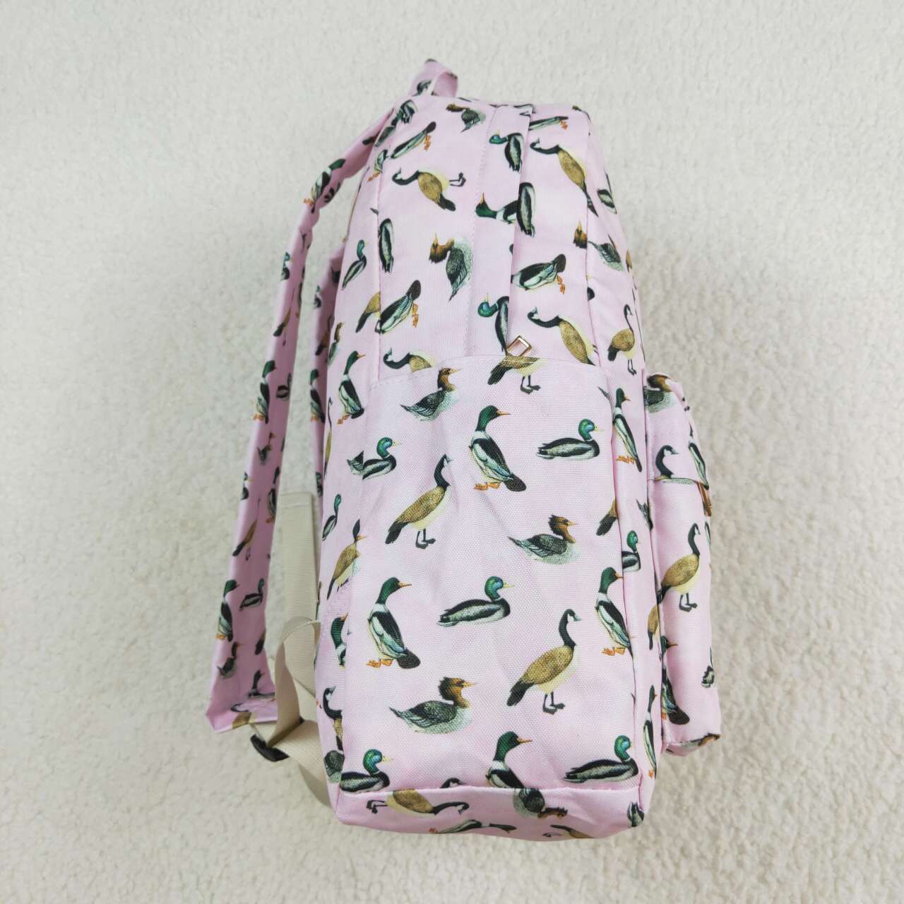 BA0203 Baby Kids Girls Pink Ducks Backpack Back Bags