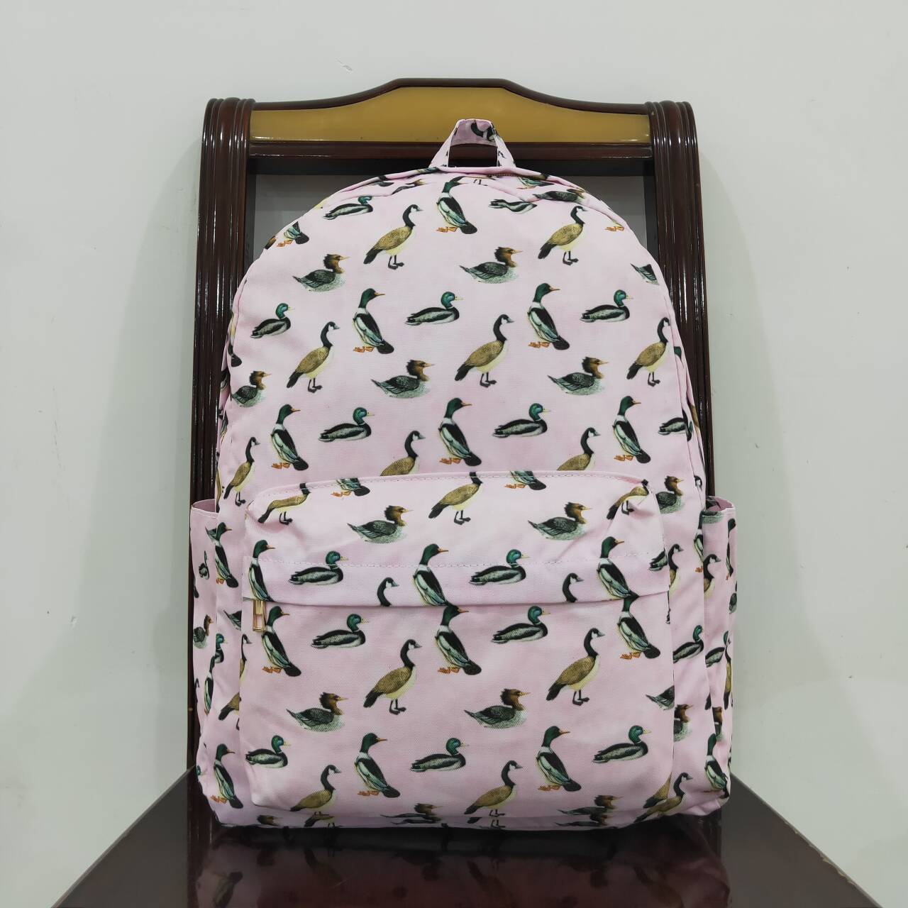 BA0203 Baby Kids Girls Pink Ducks Backpack Back Bags