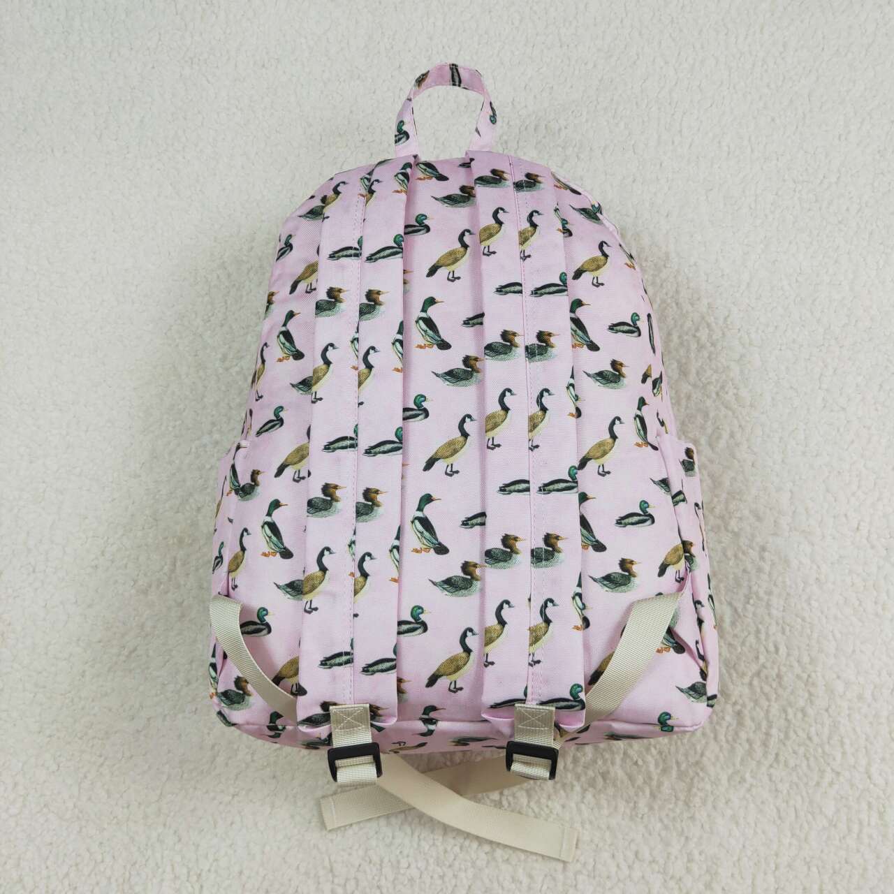BA0203 Baby Kids Girls Pink Ducks Backpack Back Bags