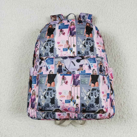 BA0215 Pink grey backpack