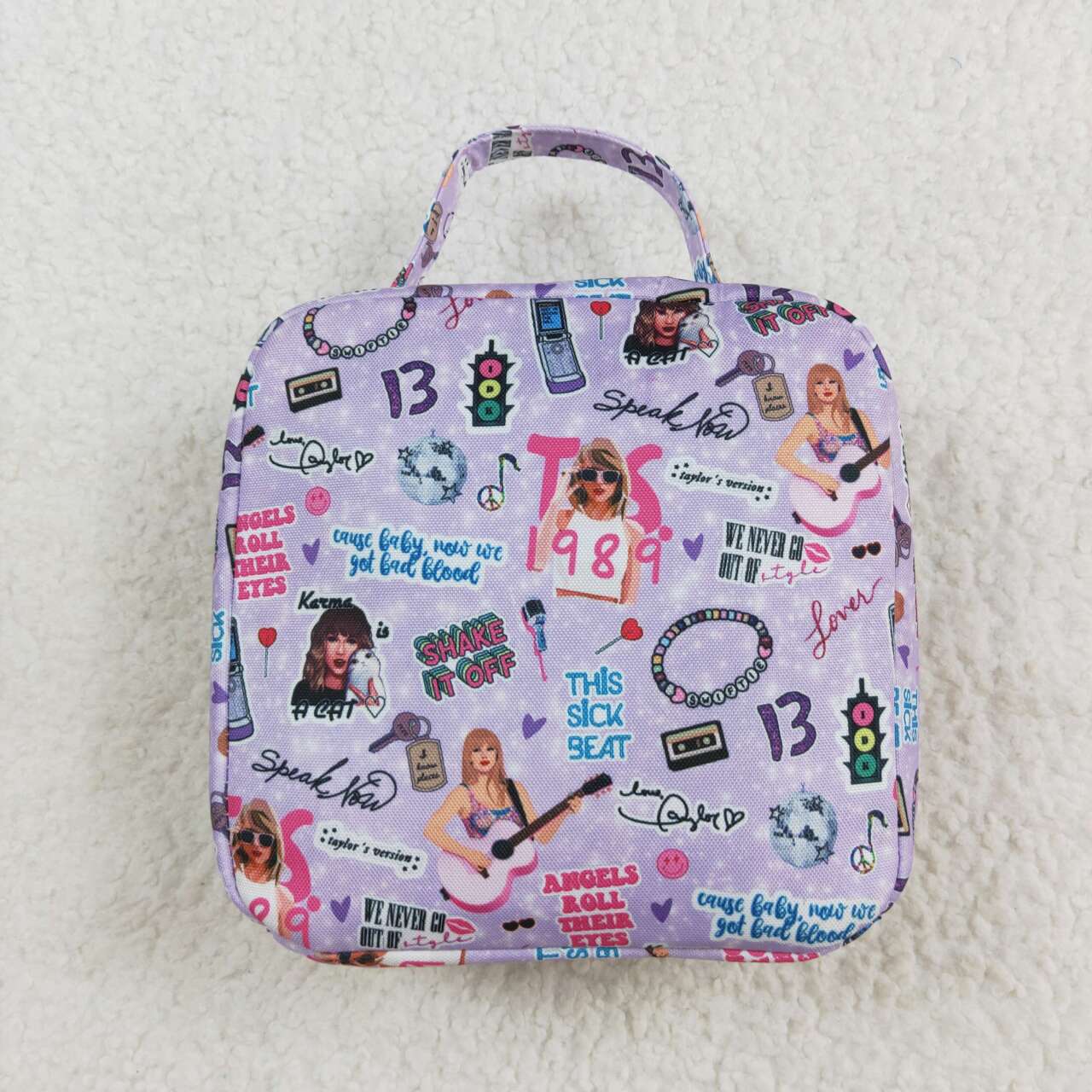 BA0229 Purple lunch box bag