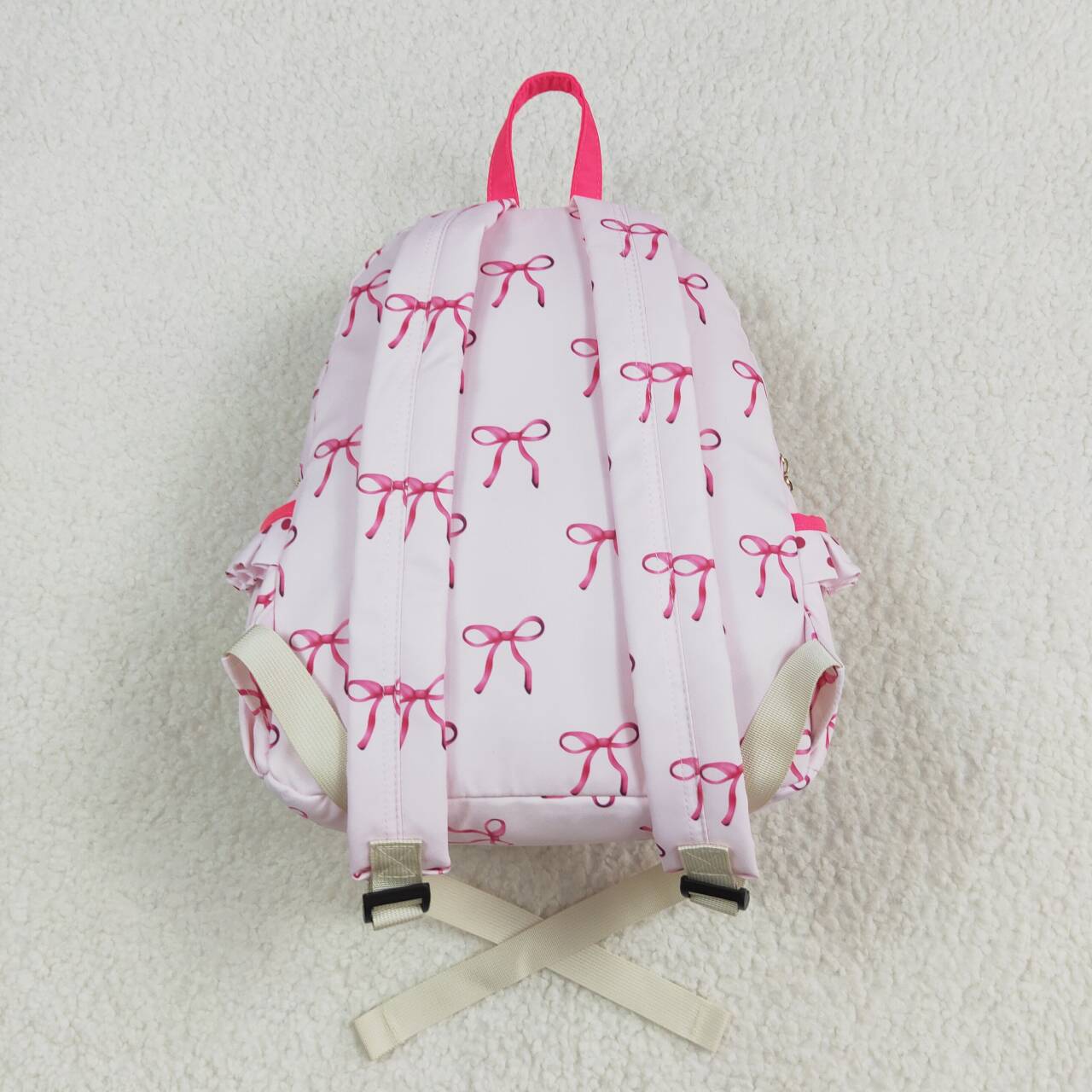 BA0233 Pink Backpack with Bow D 8.2