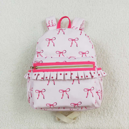 BA0233 Pink Backpack with Bow D 8.2