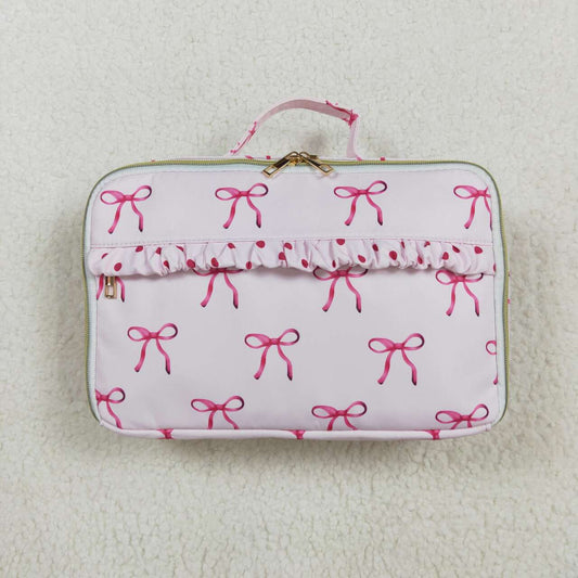 BA0234 Pink lunch box bag with bow pattern D 8.4