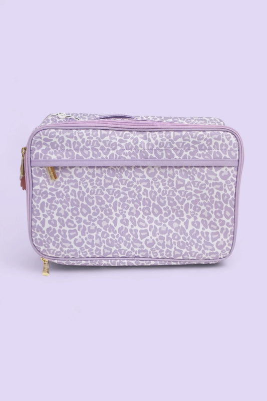 presale BA0242 Leopard purple and white lunch box bag
