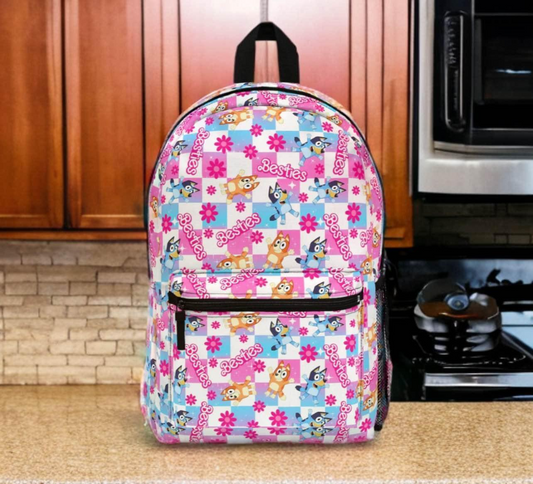 presale BA0247 Baby Kids Girls Pink Besties Bag Backpack Zip Back Bags  2024 7.12