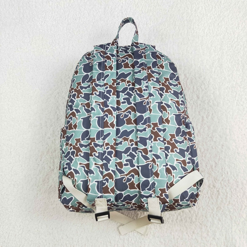 BA0261 Baby Kids Boys Green Hunting Camo Backpack Zip Back Bags