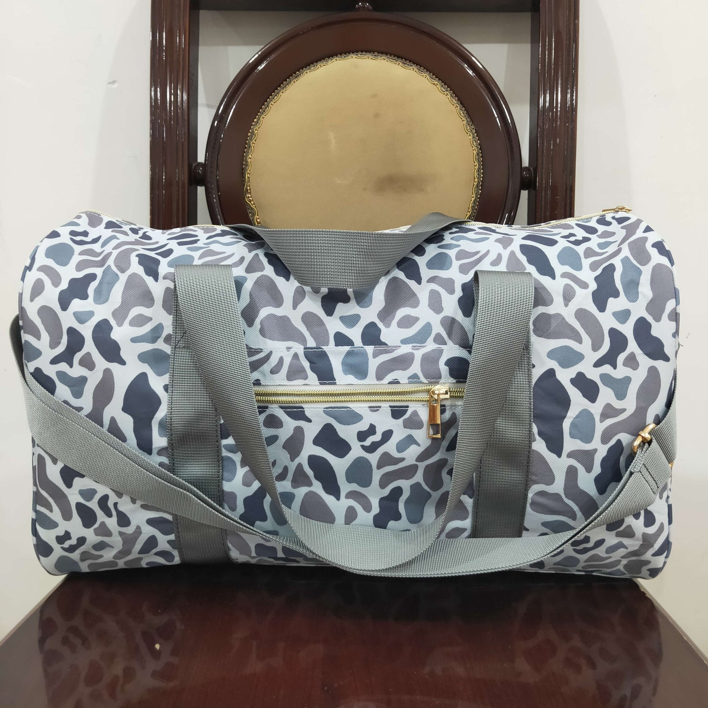 BA0262 Young Adult Grey Camo Tree Branches Gym Bags