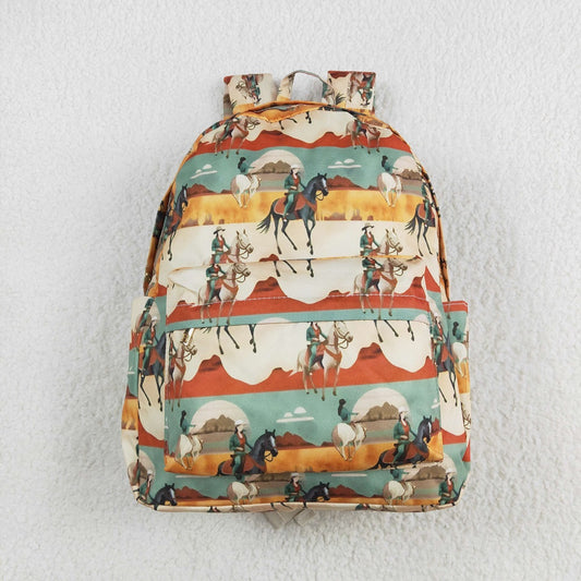 BA0266 Horseback riding desert beige green backpack