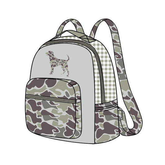 presale BA0268  Camouflage Puppy Check Backpack  2024 8.31