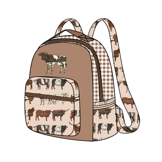 presale BA0269 Brown cow check backpack    2024 9.2