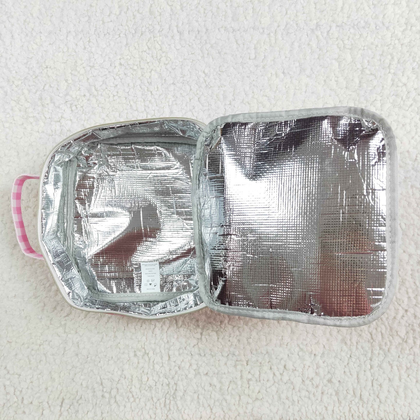 BA0283 Baby Girls Pink Checkered Lunch Dinnder Picnic Thermal Bags Boxes