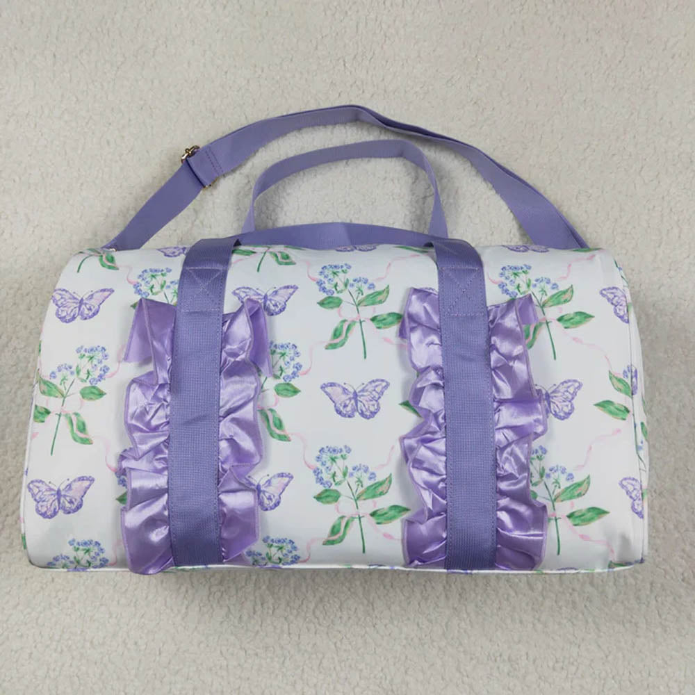Sibling Ruffle Floral Print Gym Duffle Bags D 7.8