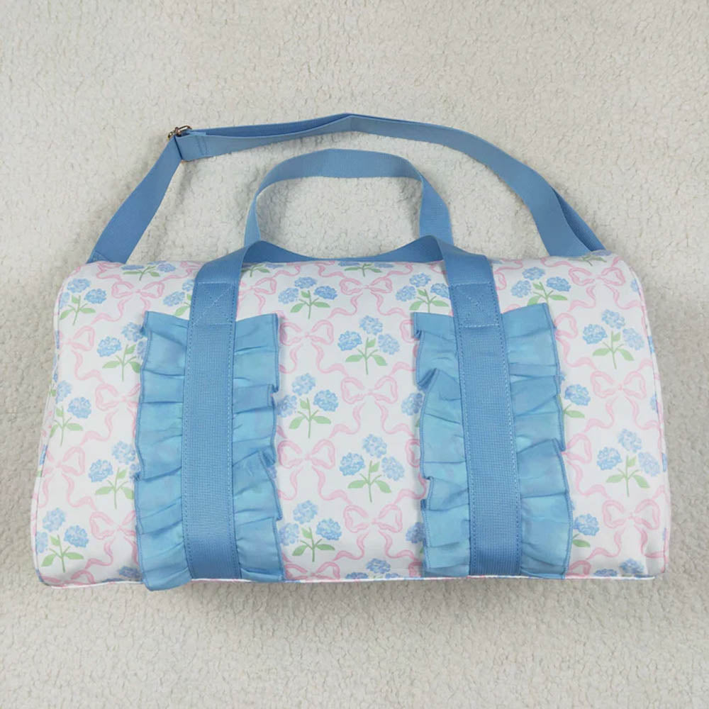 Sibling Ruffle Floral Print Gym Duffle Bags D 7.8