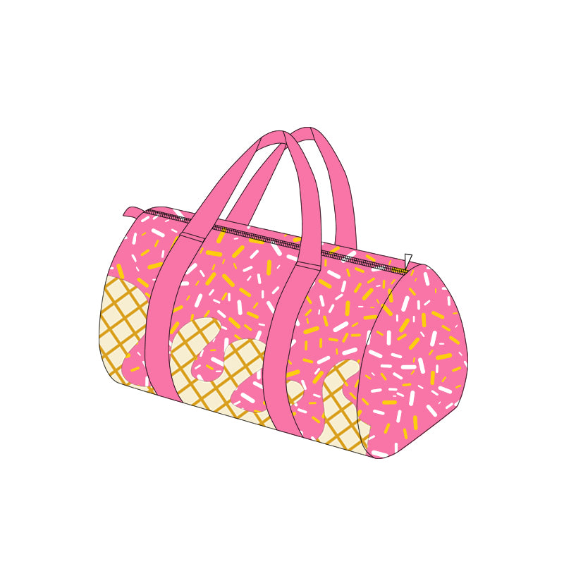 BA0298 Pink Ice Cream Drip Zipper Gym Bags  D 5.22
