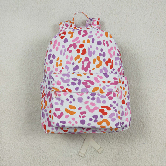 BA0307 Pink ruffle leopard kids girls backpack D 7.21