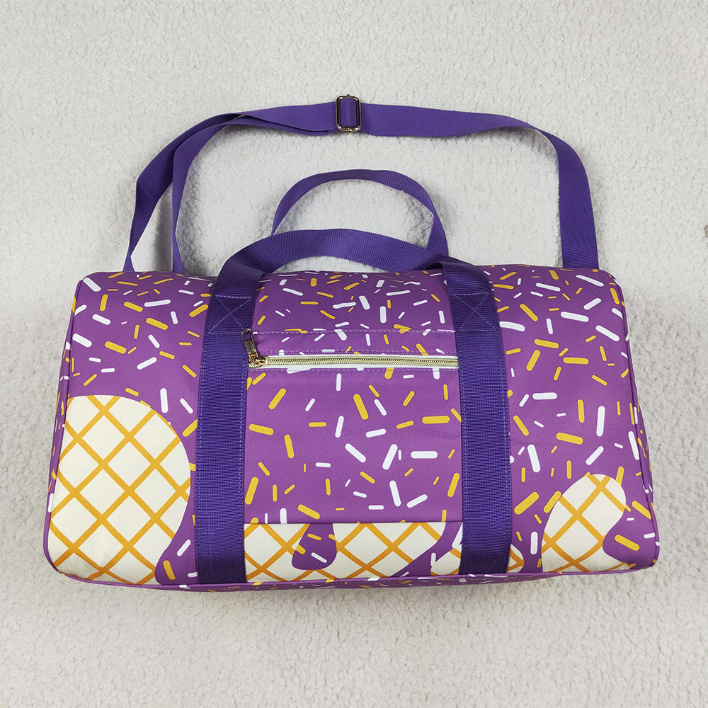 BA0321 Purple Ice Cream Drip Zipper Gym Bags  D 6.24