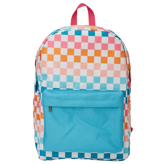 presale BA0323 Baby Kids Blue Pink Orange Plaid Zipper School Back Bags D 6.13