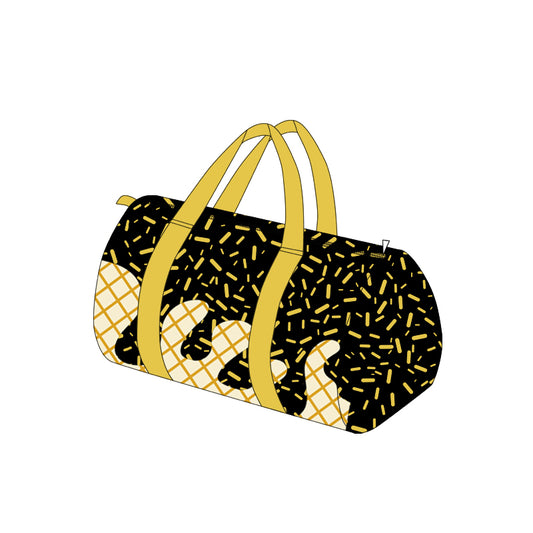 presale BA0324 Waffle yellow ice cream black gym bag D 6.24