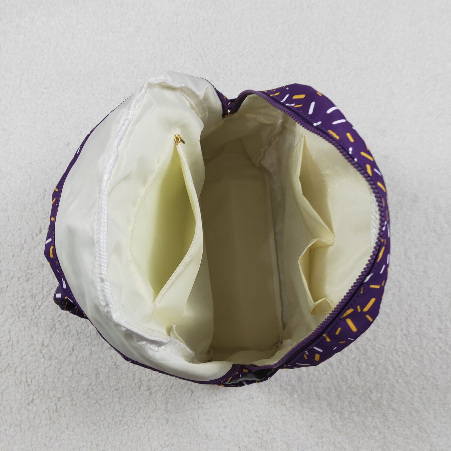 BA0327  Baby Kids Purple Team Zipper School Back Bags  D 1111