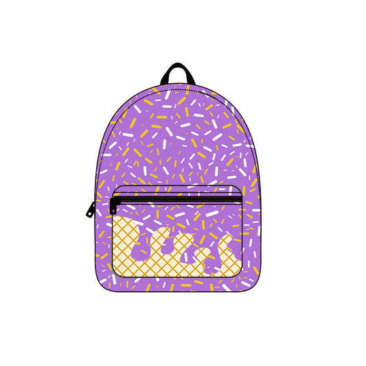presale BA0327  Baby Kids Purple Team Zipper School Back Bags  D 6.30