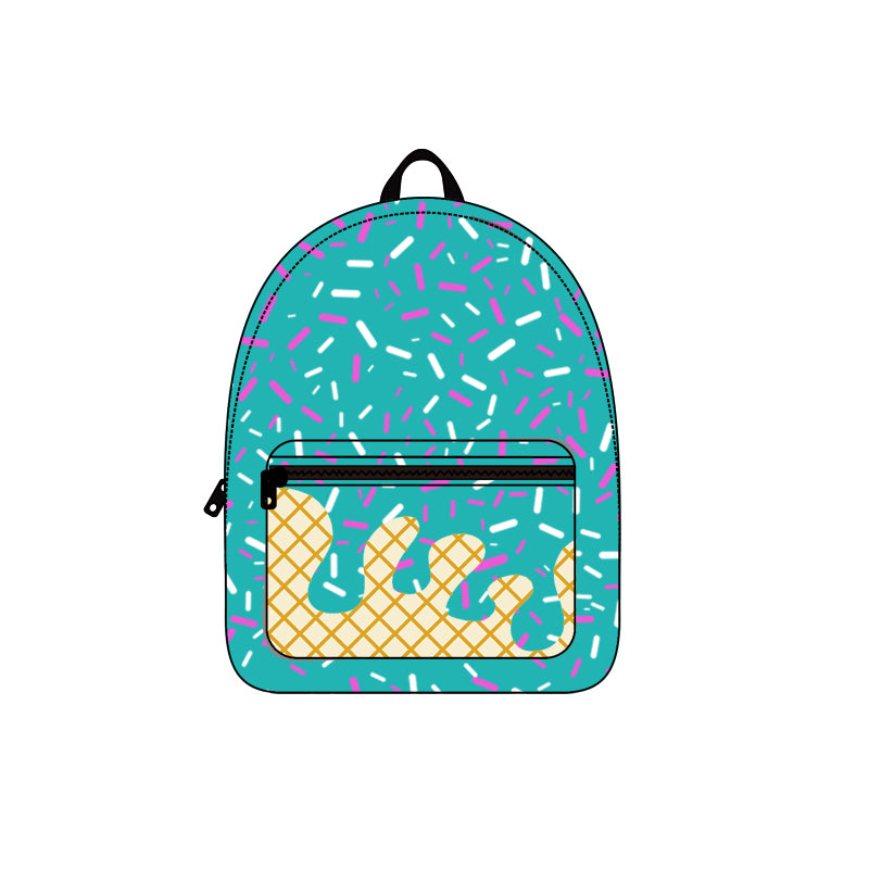 presale BA0335 Baby Kids Aqua Drip Team Zipper School Back Bags  D 7.28
