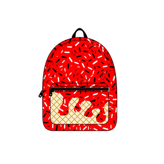 presale BA0337 Baby Kids Orange Drip Team Zipper School Back Bags  D 7.28