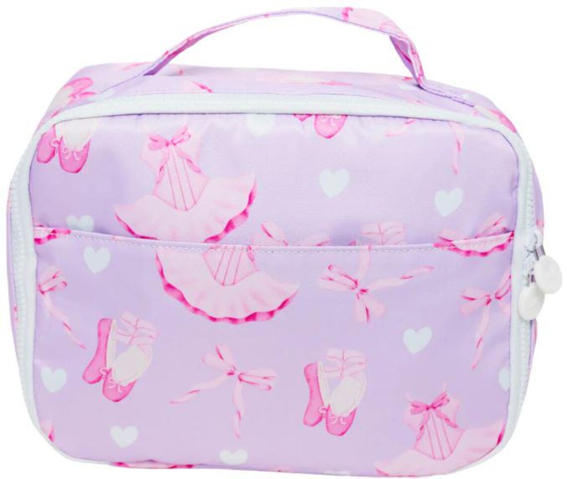 presale BA0345  Baby Kids Pink Dancers Print Lunch Boxes D 8.5