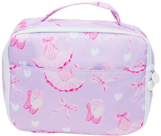 presale BA0345 Baby Kids Pink Dancers Print Lunch Boxes D 8.5